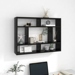 vidaXL - Wandschap - 75x16x55 - cm - spaanplaat - zwart