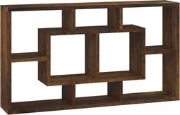 vidaXL - Wandschap - 8 - vakken - gerookt - eiken