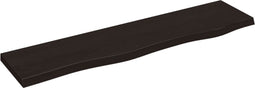 vidaXL - Wandschap - 80x20x2 - cm - behandeld - massief - eikenhout - donkerbruin