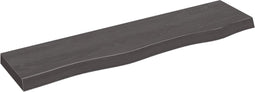 vidaXL - Wandschap - 80x20x4 - cm - behandeld - massief - eikenhout - donkerbruin