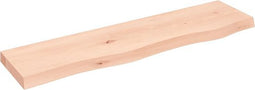 vidaXL - Wandschap - 80x20x4 - cm - onbehandeld - massief - eikenhout
