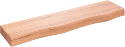 vidaXL - Wandschap - 80x20x6 - cm - behandeld - massief - eikenhout - lichtbruin