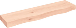 vidaXL - Wandschap - 80x20x6 - cm - onbehandeld - massief - eikenhout