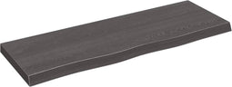 vidaXL - Wandschap - 80x30x(2-4)cm - behandeld - massief - eikenhout - donkerbruin
