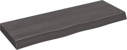 vidaXL - Wandschap - 80x30x(2-6)cm - behandeld - massief - eikenhout - donkerbruin