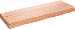 vidaXL - Wandschap - 80x30x(2-6) - cm - behandeld - massief - eikenhout - lichtbruin