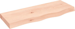 vidaXL - Wandschap - 80x30x(2-6) - cm - onbehandeld - massief - eikenhout