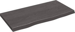 vidaXL - Wandschap - 80x40x(2-4)cm - behandeld - massief - eikenhout - donkerbruin