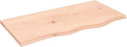 vidaXL - Wandschap - 80x40x2 - cm - onbehandeld - massief - eikenhout