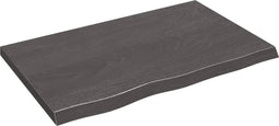 vidaXL - Wandschap - 80x50x(2-4)cm - behandeld - massief - eikenhout - donkerbruin