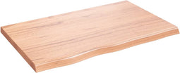 vidaXL - Wandschap - 80x50x(2-4) - cm - behandeld - massief - eikenhout - lichtbruin