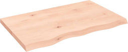vidaXL - Wandschap - 80x50x(2-4) - cm - onbehandeld - massief - eikenhout