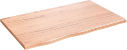 vidaXL - Wandschap - 80x50x2 - cm - behandeld - massief - eikenhout - lichtbruin