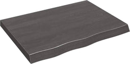vidaXL - Wandschap - 80x60x(2-6)cm - behandeld - massief - eikenhout - donkerbruin