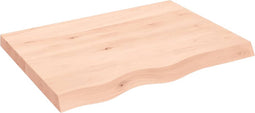 vidaXL - Wandschap - 80x60x(2-6) - cm - onbehandeld - massief - eikenhout