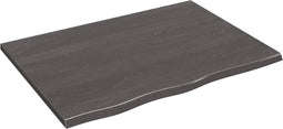 vidaXL - Wandschap - 80x60x2 - cm - behandeld - massief - eikenhout - donkerbruin