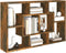 vidaXL - Wandschap - 85x16x52,5 - cm - bewerkt - hout - gerookt - eikenkleurig