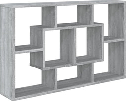 vidaXL - Wandschap - 85x16x52,5 - cm - bewerkt - hout - grijs - sonoma - eikenkleur