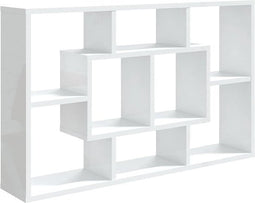 vidaXL - Wandschap - 85x16x52,5 - cm - bewerkt - hout - hoogglans - wit