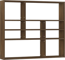 vidaXL - Wandschap - 90x16x78 - cm - bewerkt - hout - bruineikenkleurig