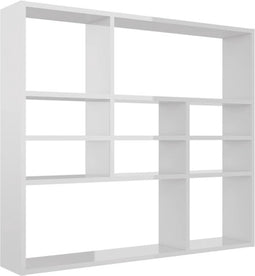 vidaXL - Wandschap - 90x16x78 - cm - spaanplaat - hoogglans - wit