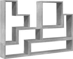 vidaXL - Wandschap - 96x12x64 - cm - bewerkt - hout - grijs - sonoma - eikenkleurig