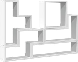 vidaXL - Wandschap - 96x12x64 - cm - bewerkt - hout - wit