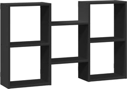 vidaXL - Wandschap - 96x18x60 - cm - bewerkt - hout - zwart