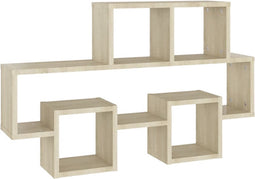 vidaXL - Wandschap - auto-vormig - 82x15x51 - cm - spaanplaat - sonoma - eikenkleur