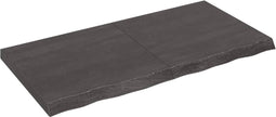 vidaXL - Wandschap - behandeld - massief - eikenhout - donkerbruin