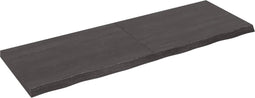vidaXL - Wandschap - behandeld - massief - eikenhout - donkerbruin