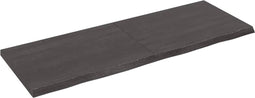 vidaXL - Wandschap - behandeld - massief - eikenhout - donkerbruin