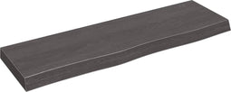 vidaXL - Wandschap - behandeld - massief - eikenhout - donkerbruin