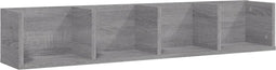 vidaXL - Wandschap - CD - 100x18x18 - cm - bewerkt - hout - grijs - sonoma - eikenkleur