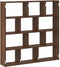 vidaXL - Wandschap - kubus - 12 - vakken - bewerkt - hout - bruin - eikenkleur