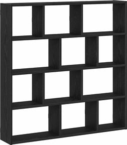 vidaXL - Wandschap - kubus - 12 - vakken - bewerkt - hout - zwart