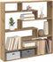 vidaXL - Wandschap - kubus - 7 - vakken - bewerkt - hout - artisanaal - eikenkleurig