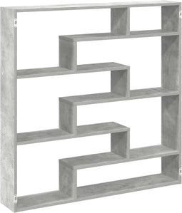 vidaXL - Wandschap - kubus - 7 - vakken - bewerkt - hout - betongrijs