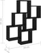 vidaXL - Wandschap - kubus - 78x15x93 - cm - bewerkt - hout - zwart
