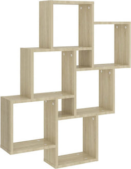 vidaXL - Wandschap - kubus - 78x15x93 - cm - spaanplaat - sonoma - eiken