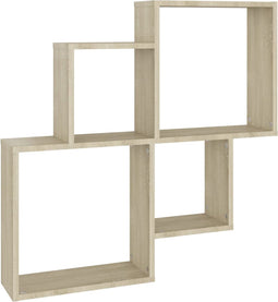 vidaXL - Wandschap - kubus - 80x15x78,5 - cm - bewerkt - hout - sonoma - eiken
