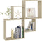 vidaXL - Wandschap - kubus - 80x15x78,5 - cm - bewerkt - hout - sonoma - eiken
