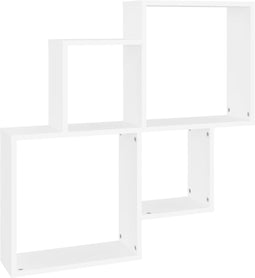 vidaXL - Wandschap - kubus - 80x15x78,5 - cm - bewerkt - hout - wit