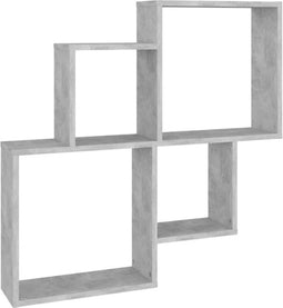 vidaXL - Wandschap - kubus - 80x15x78,5 - cm - spaanplaat - betongrijs