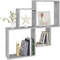 vidaXL - Wandschap - kubus - 80x15x78,5 - cm - spaanplaat - betongrijs