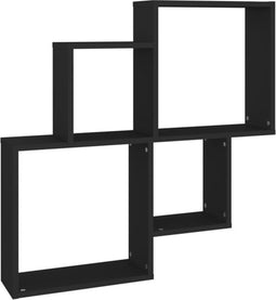 vidaXL - Wandschap - kubus - 80x15x78,5 - cm - spaanplaat - zwart