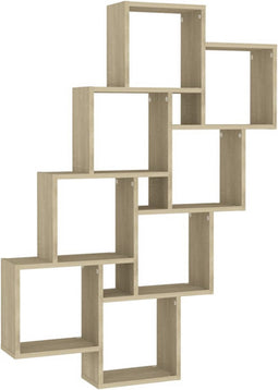 vidaXL - Wandschap - kubus - 90x15x119 - cm - spaanplaat - sonoma - eikenkleurig