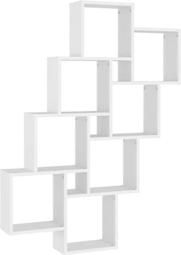 vidaXL - Wandschap - kubus - 90x15x119 - cm - spaanplaat - wit