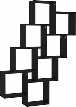 vidaXL - Wandschap - kubus - 90x15x119 - cm - spaanplaat - zwart