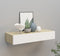 vidaXL - Wandschap - met - lade - 60x23,5x10 - cm - MDF - eikenkleurig - en - wit